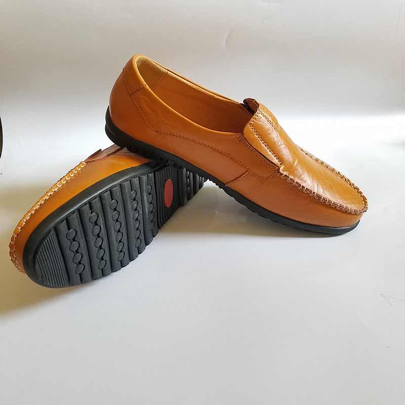 Men Fashion Casual Leather Loafers-My Soft Slipper