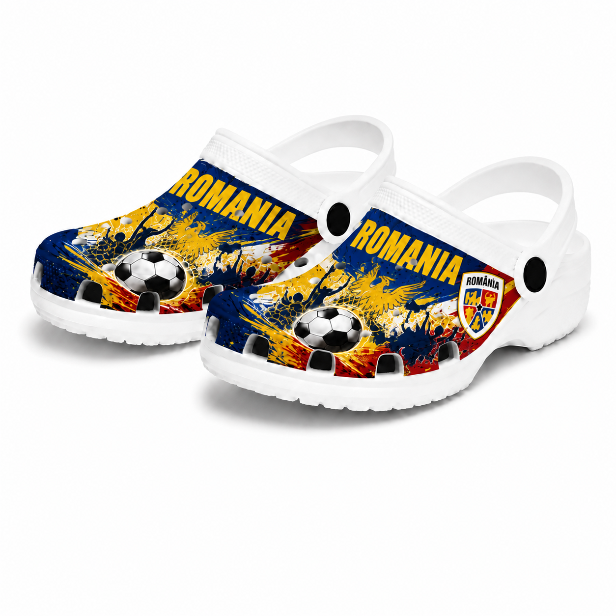 World Cup 2026 Romania Football Fan Printed Clogs