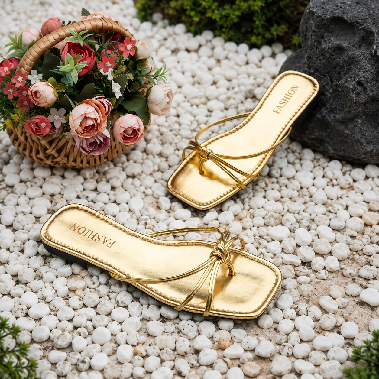 Minimalist Criss Cross Thong Flat Sandals For Women