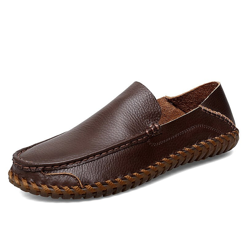 Leather Breathable Outdoor Men Loafers-My Soft Slipper
