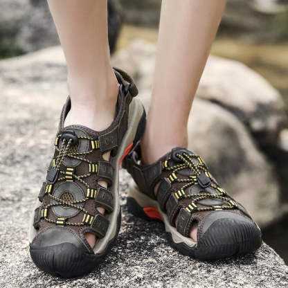 Soft Genuine Outdoor Summer Leather Sandals-My Soft Slipper