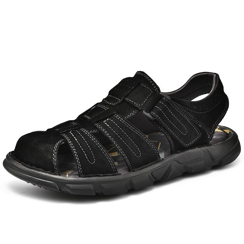 Genuine Lightweight Leather Men's Sandals-My Soft Slipper