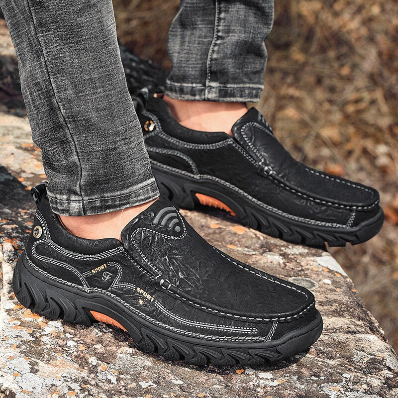 Men's Genuine Leather Casual Shoes-My Soft Slipper