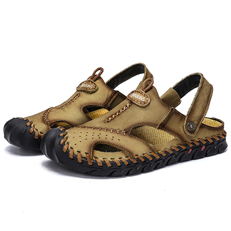 Classic Casual Comfortable Leather Men's Sandals-My Soft Slipper