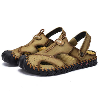 Classic Casual Comfortable Leather Men's Sandals-My Soft Slipper
