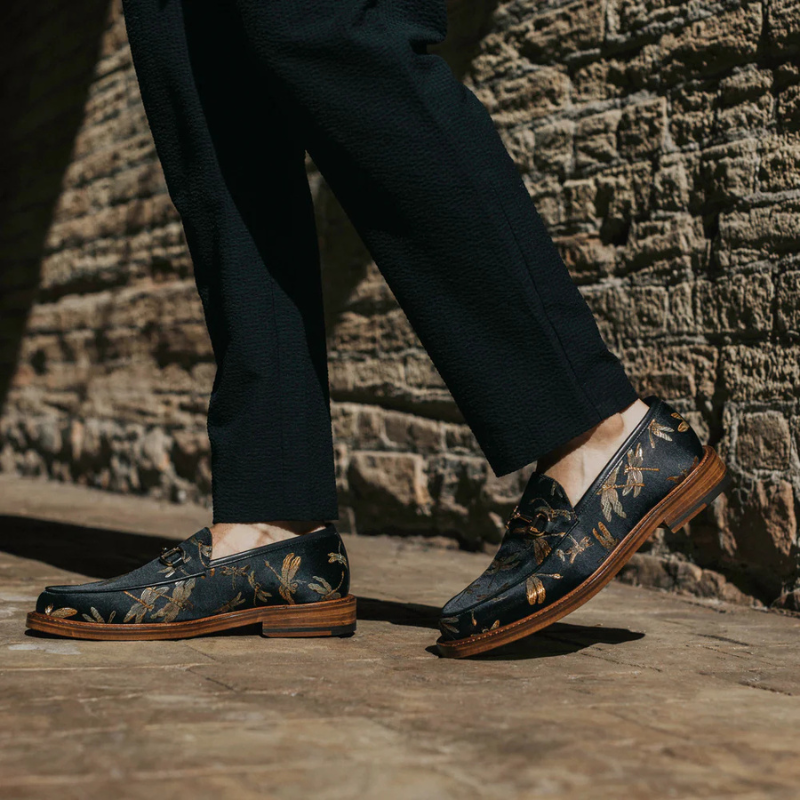 Check Canvas And Leather Blake Stitch Loafer