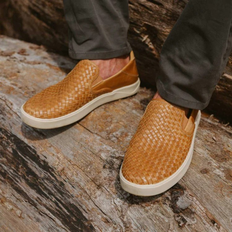 Comfortable Leather Slip On Fashion Sneakers