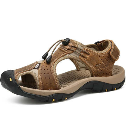 Genuine Leather Outdoor Men Beach Sandals-My Soft Slipper
