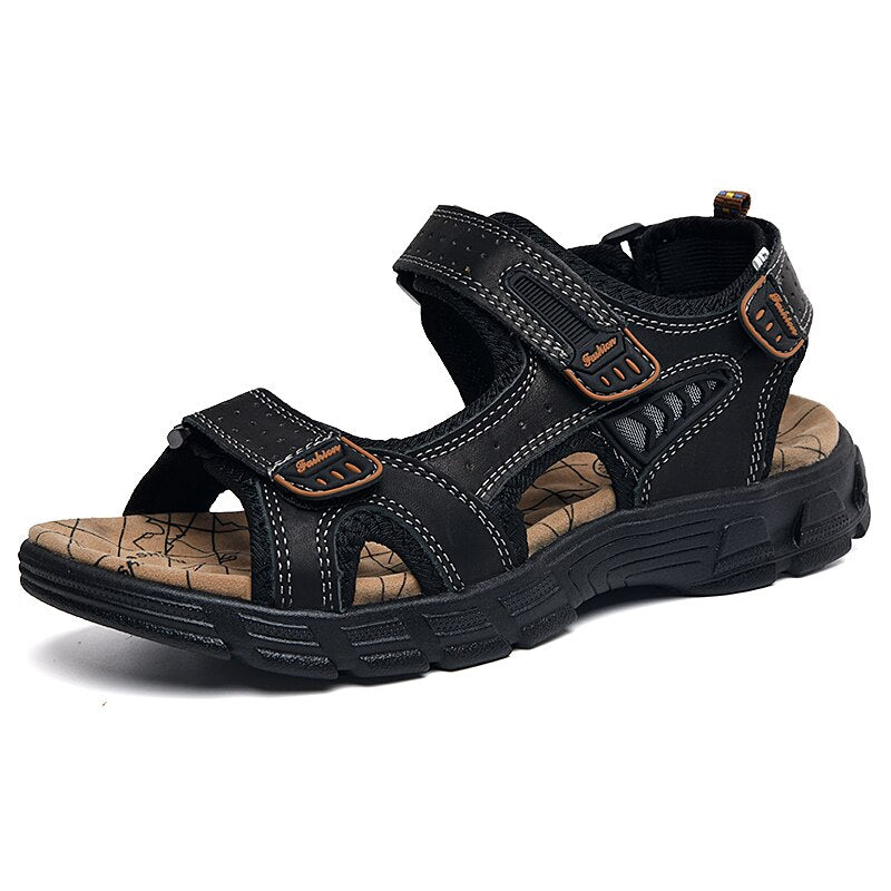 Classics Men's Summer Genuine Leather Sandals-My Soft Slipper