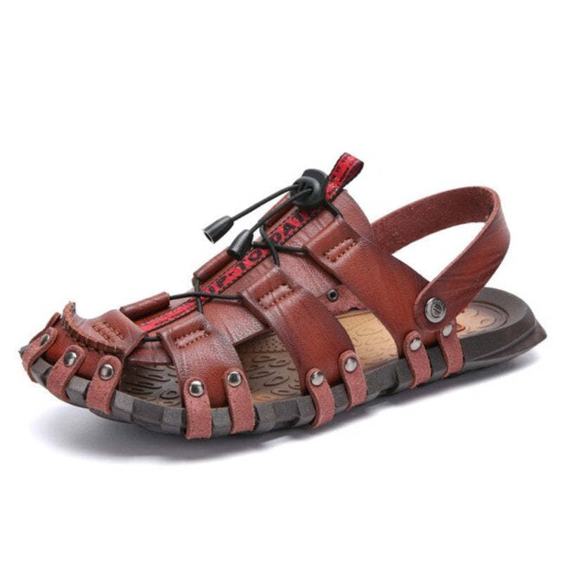 Leather Men Summer Shoes Sandal-My Soft Slipper