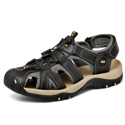 Genuine Leather Summer Men Sandals-My Soft Slipper