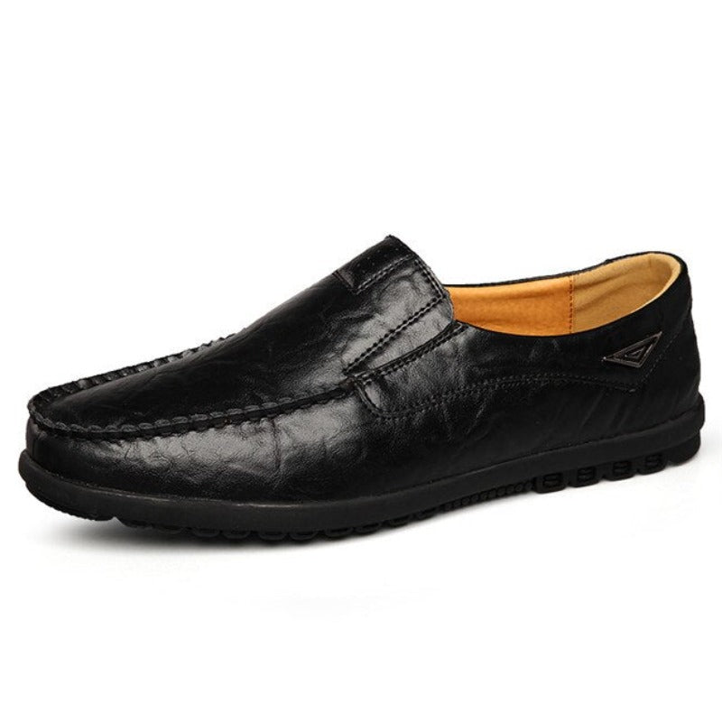 Men Fashion Casual Leather Loafers-My Soft Slipper