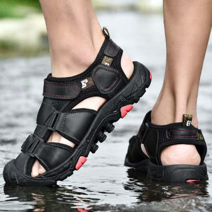 Genuine Leather Beach Sandals For Man-My Soft Slipper