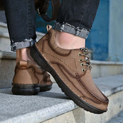 Spring Genuine Leather Men's Shoes-My Soft Slipper