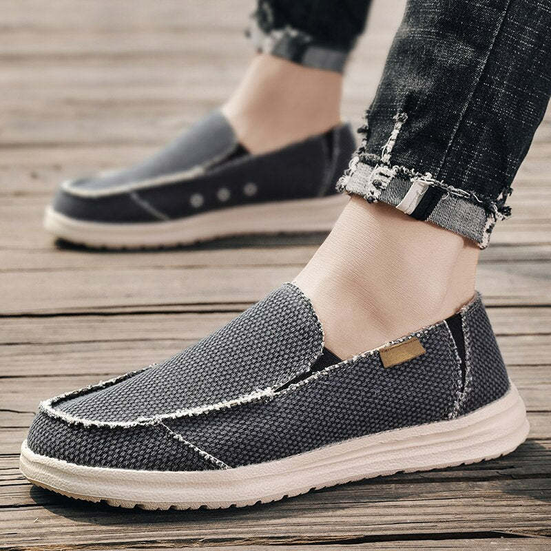 Summer Denim Canvas Men Breathable Casual Shoes-My Soft Slipper