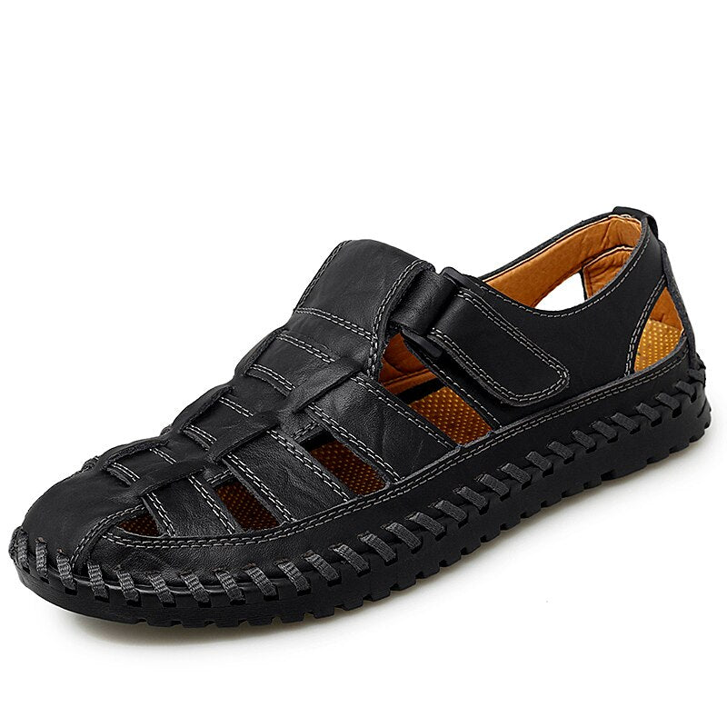 Genuine Leather Roman Men's Sandals-My Soft Slipper