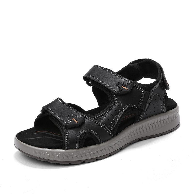 Big Size Summer Genuine Leather Men's Sandals-My Soft Slipper