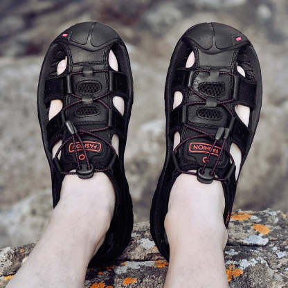 Genuine Leather Fashion Sandals-My Soft Slipper