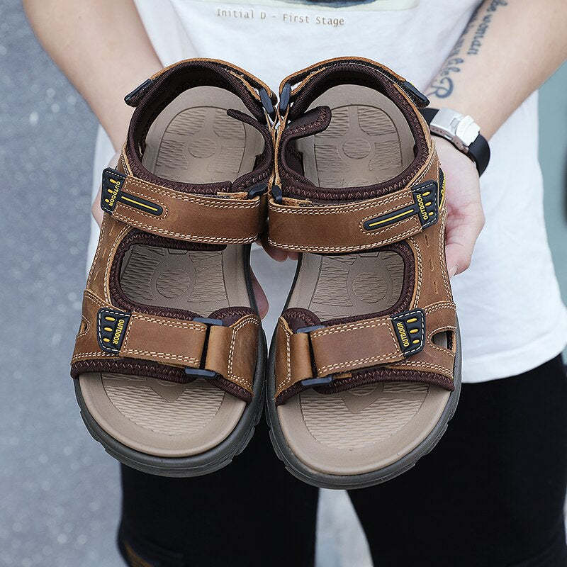 Classic Men's Summer Genuine Leather Sandals-My Soft Slipper