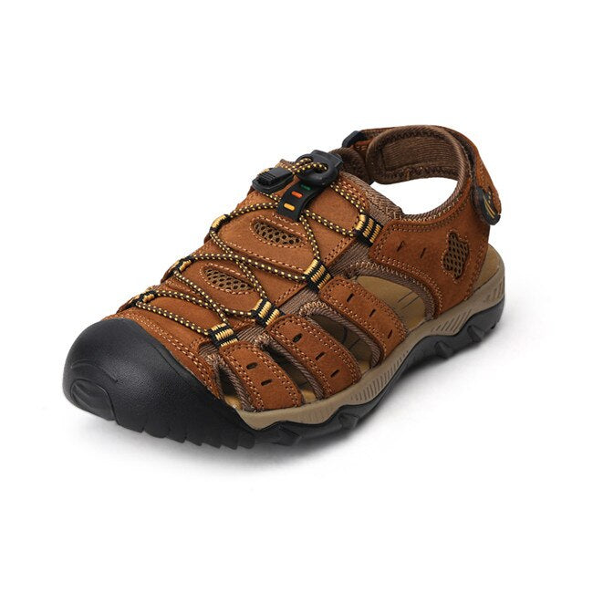Big Size Genuine Leather Men Sandals-My Soft Slipper