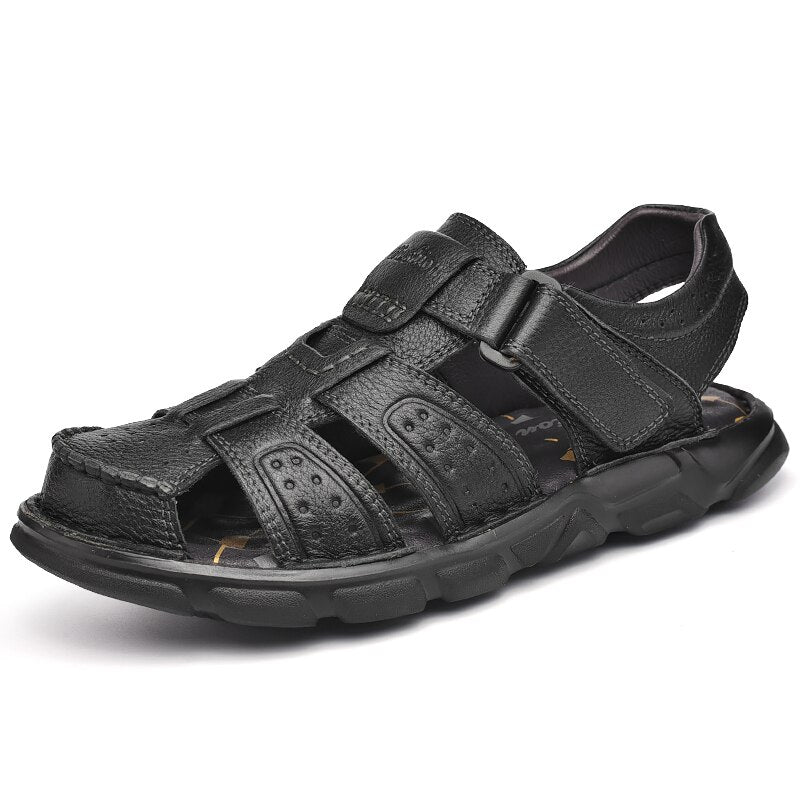 Genuine Leather High Quality Classic Men Sandals-My Soft Slipper