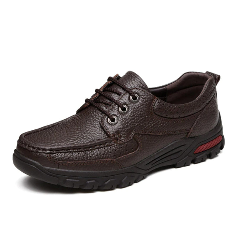 Flat Men Genuine Leather Loafer Shoes-My Soft Slipper