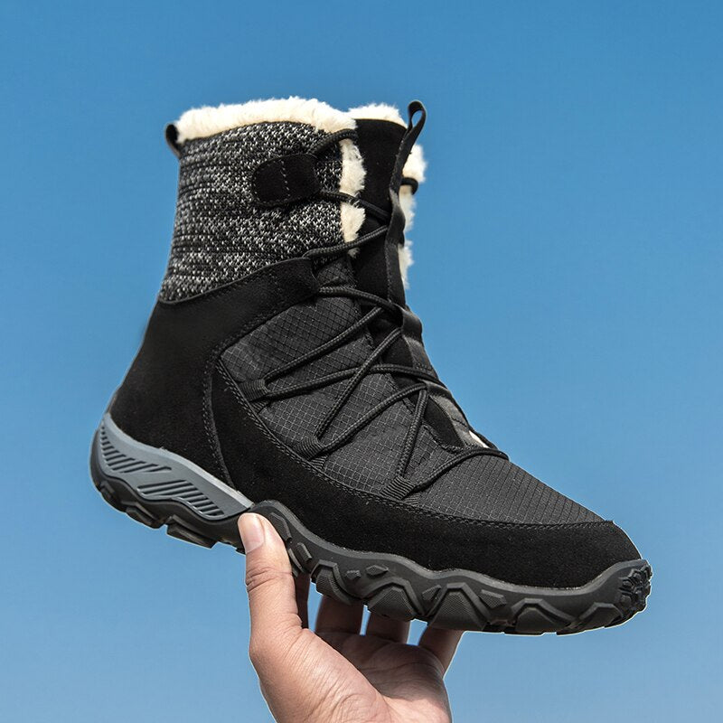 Men Plush Warm Leather Ankle Boots-My Soft Slipper