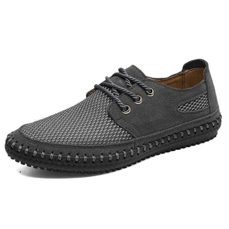 Handmade Flat Mesh Casual Men Shoes-My Soft Slipper
