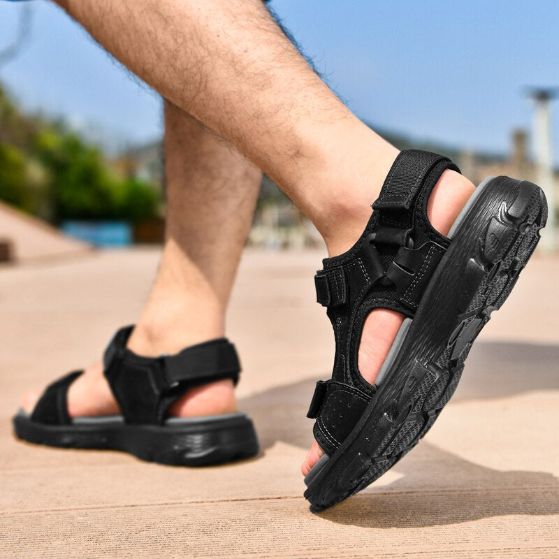 Men's Comfortable Summer Leather Sandals-My Soft Slipper
