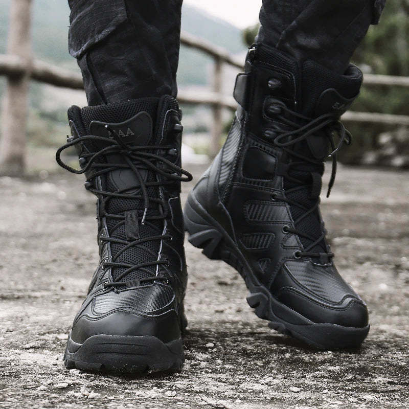 Men Military Tactical Leather Waterproof Boots-My Soft Slipper
