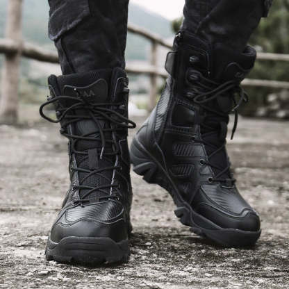 Men Military Tactical Leather Waterproof Boots-My Soft Slipper