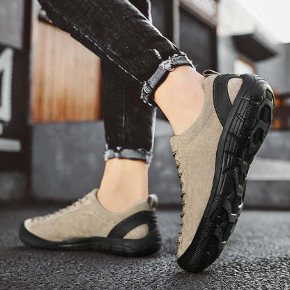 Men's Leather Outdoor Non-Slip Sneakers-My Soft Slipper