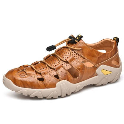 Business Casual Genuine Leather Sandals-My Soft Slipper