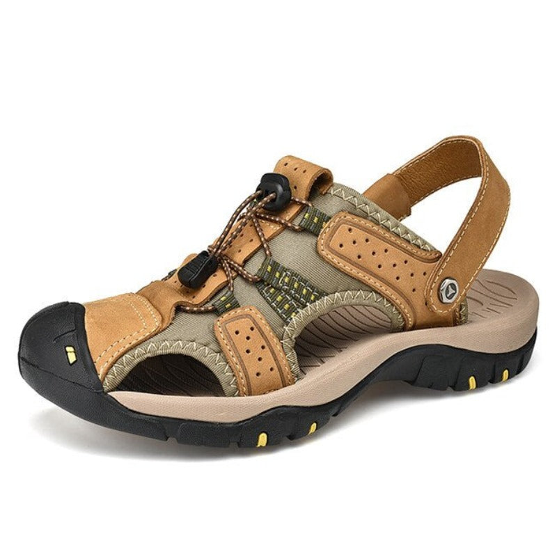 Genuine Leather Outdoor Summer Men's Sandals-My Soft Slipper