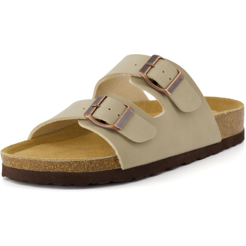 Cork Footbed Adjustable Double-Strap Sandals With EVA Sole-My Soft Slipper