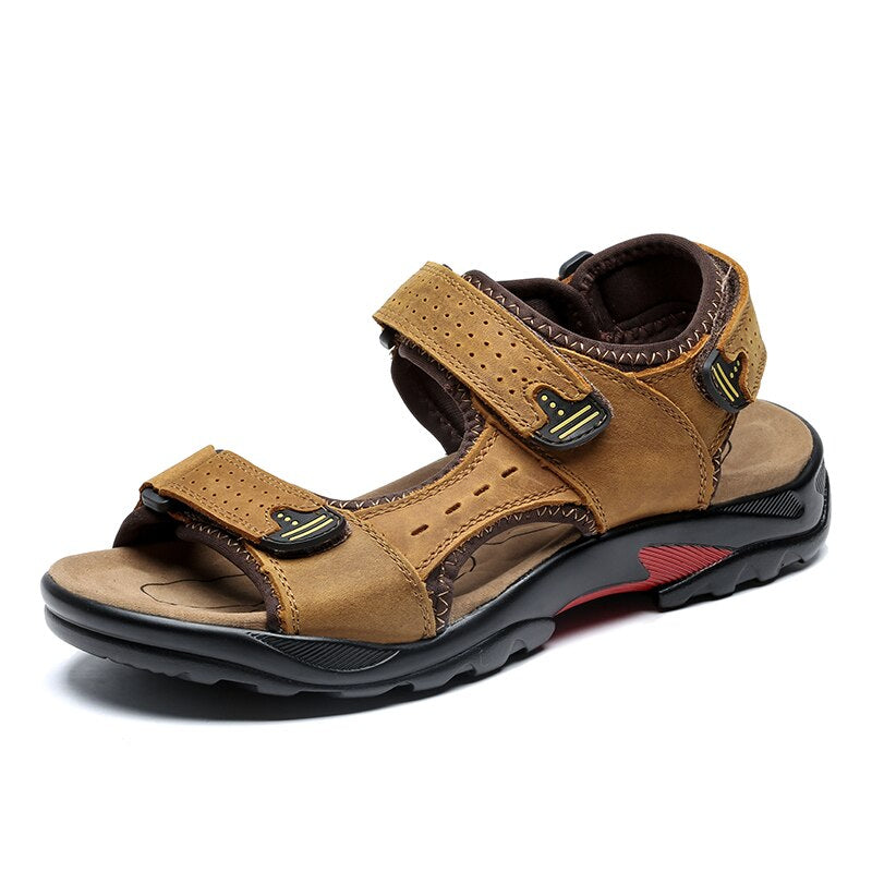 Casual Men Genuine Leather Soft Sandals-My Soft Slipper