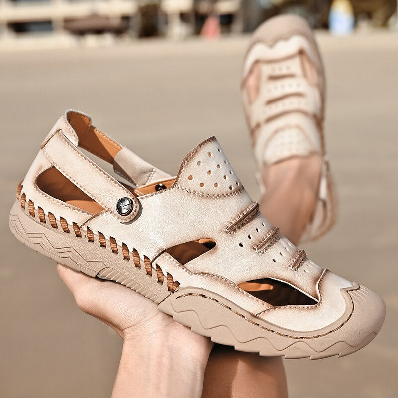 Outdoor Genuine Leather Beach Sandals-My Soft Slipper