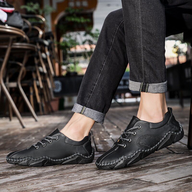 Men's Handmade Soft Leather Casual Shoes-My Soft Slipper
