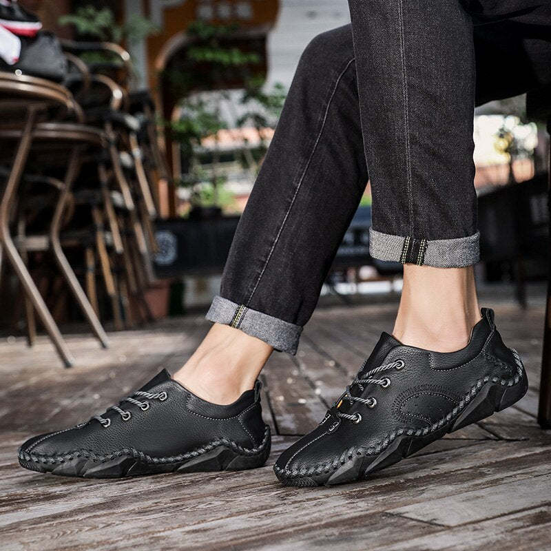 Men's Handmade Soft Leather Casual Shoes-My Soft Slipper