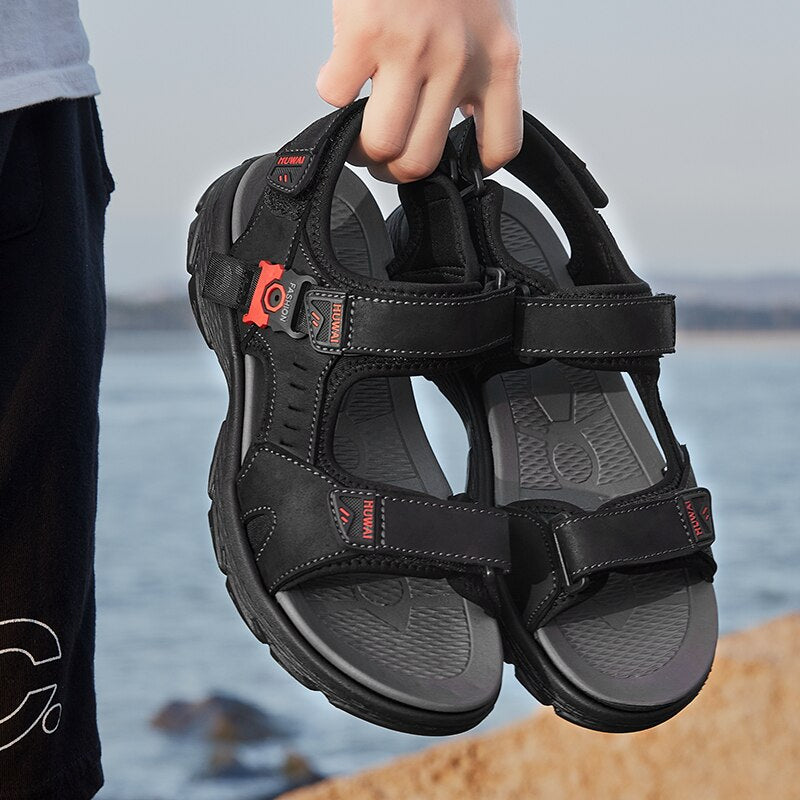 Men's Genuine Leather Summer Sandal-My Soft Slipper