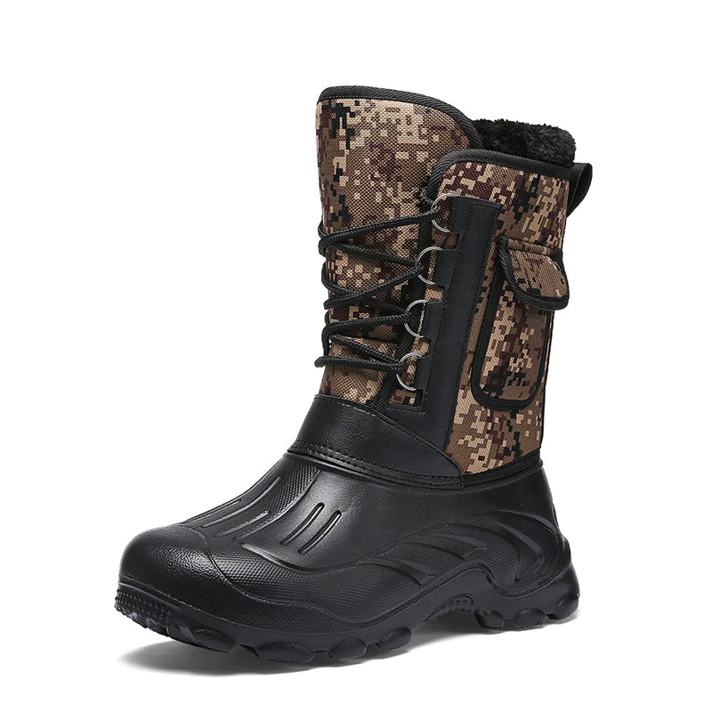 Camouflage Snow Waterproof Men Boots With Fur-My Soft Slipper