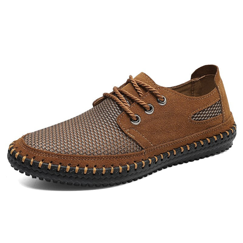 Handmade Flat Mesh Casual Men Shoes-My Soft Slipper