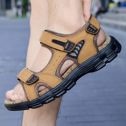 Classics Men's Summer Genuine Leather Sandals-My Soft Slipper