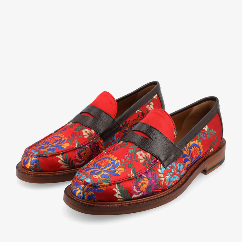 Check Canvas And Leather Blake Stitch Loafer