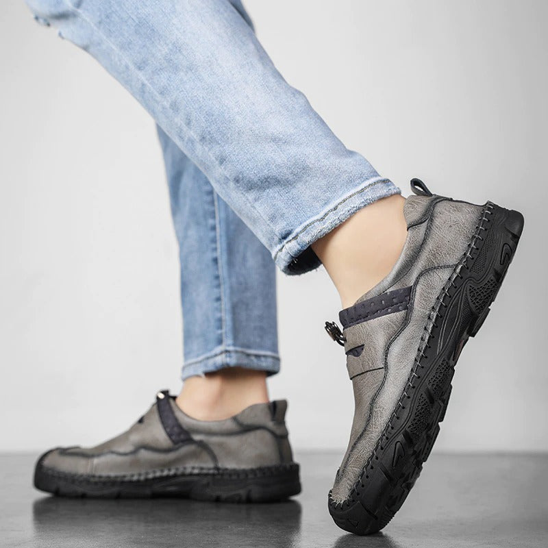 Split Leather Comfortable Casual Men's Shoes-My Soft Slipper