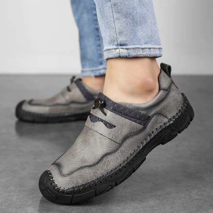Split Leather Comfortable Casual Men's Shoes-My Soft Slipper