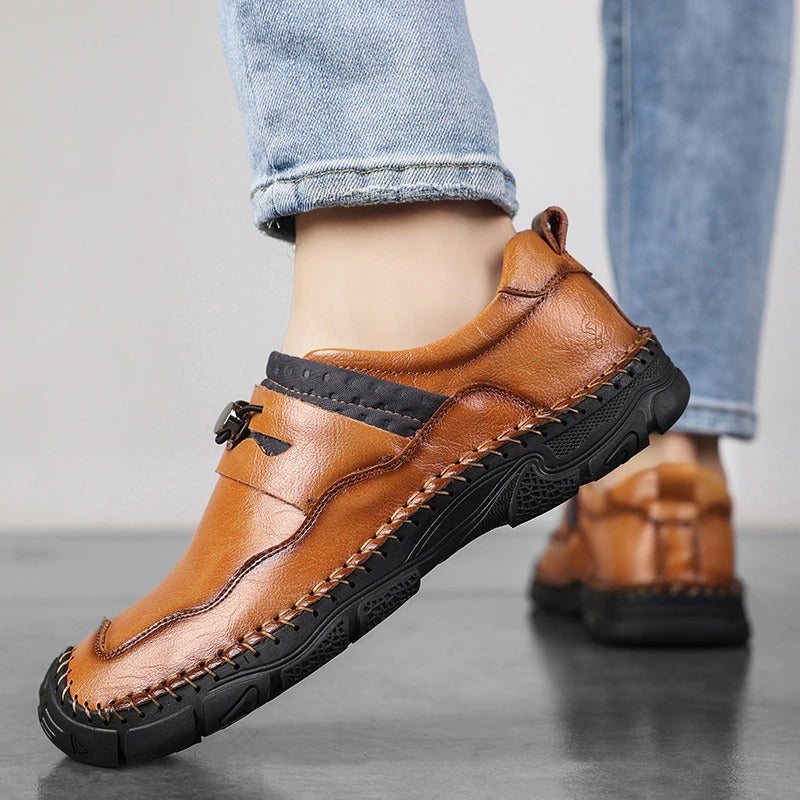 Split Leather Comfortable Casual Men's Shoes-My Soft Slipper