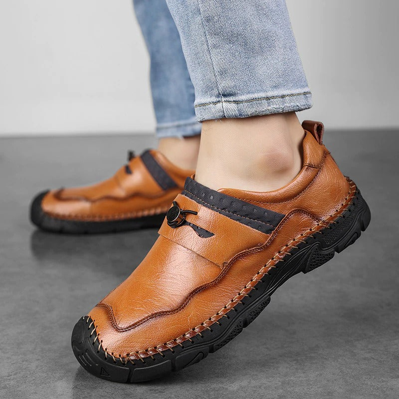 Split Leather Comfortable Casual Men's Shoes-My Soft Slipper