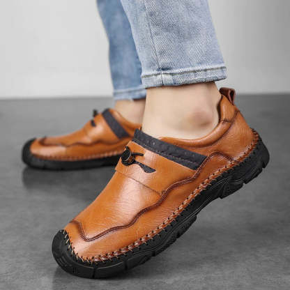 Split Leather Comfortable Casual Men's Shoes-My Soft Slipper