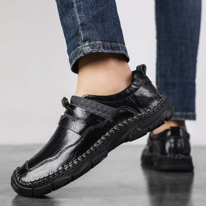 Split Leather Comfortable Casual Men's Shoes-My Soft Slipper